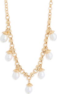 NORDSTROM RACK Faux Pearl Charm Necklace