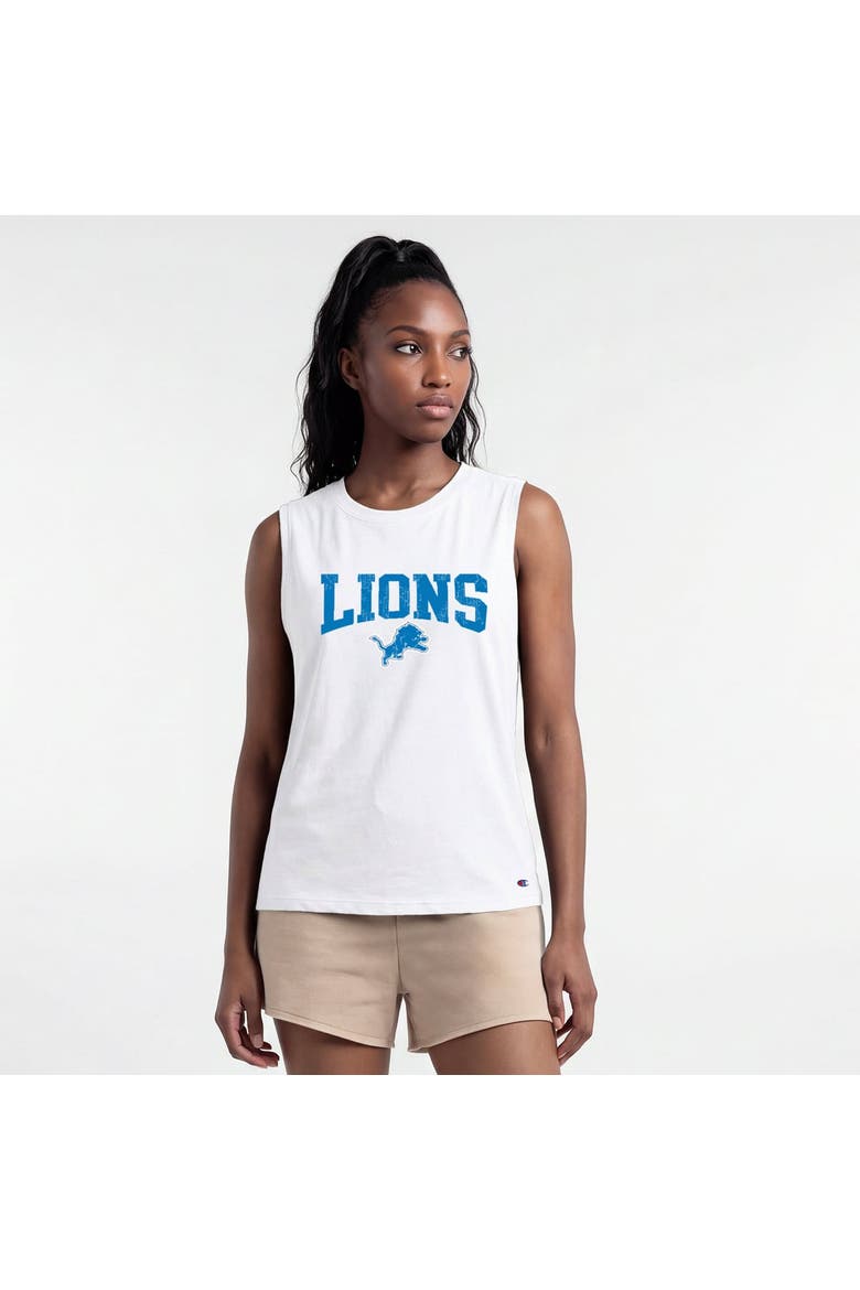 Women's Champion  White Detroit Lions Muscle Tank Top, Main, color, White
