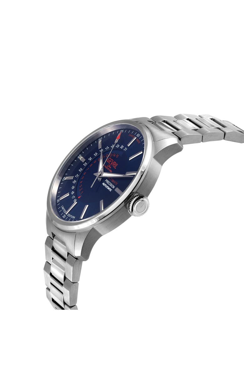 GEVRIL Guggenheim Swiss Automatic Bracelet Watch, 44mm, Alternate, color, Silver