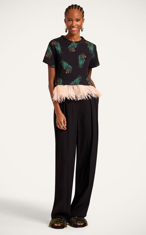 La Doublej La Scala Tee With Feathers In Multi