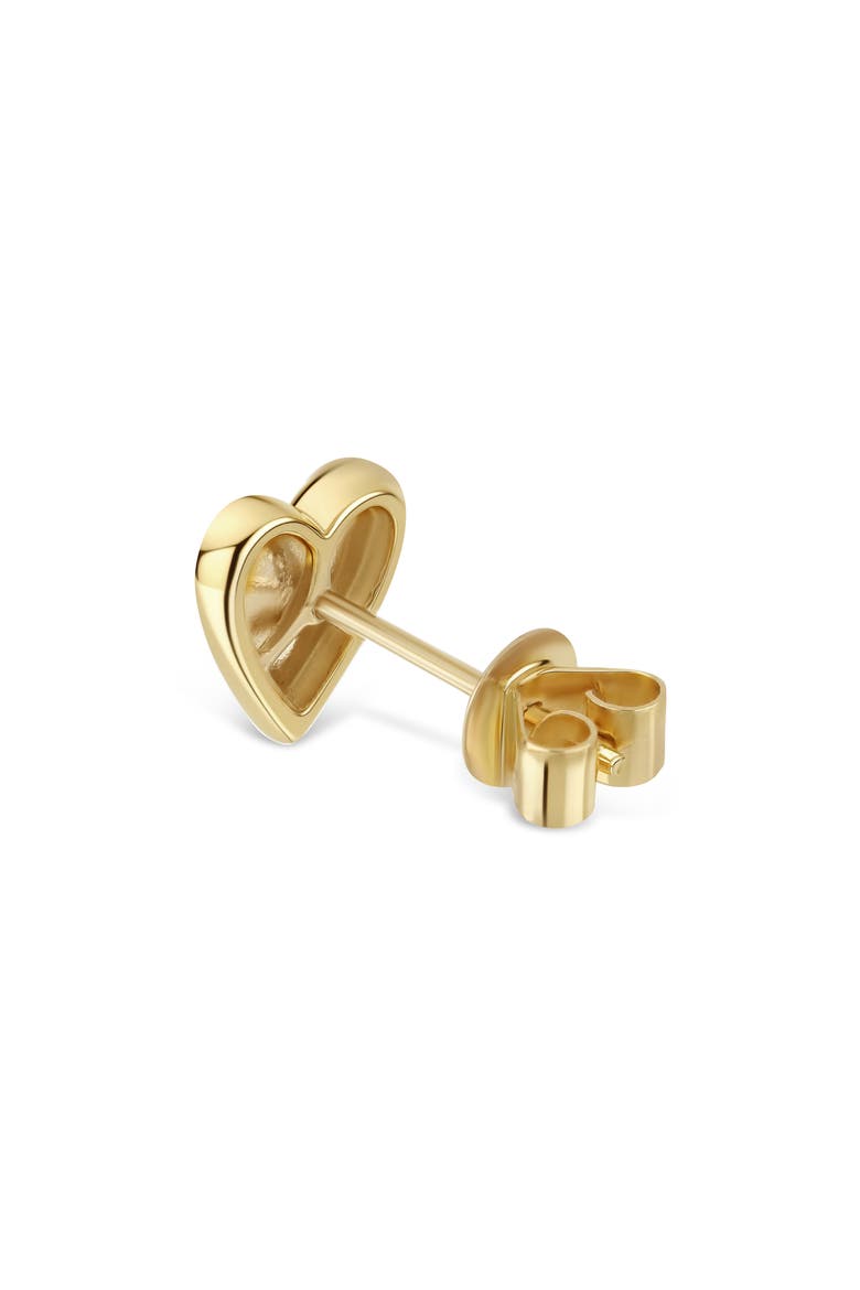 14K Yellow Gold Heart Stud Earrings, Alternate, color, GOLD