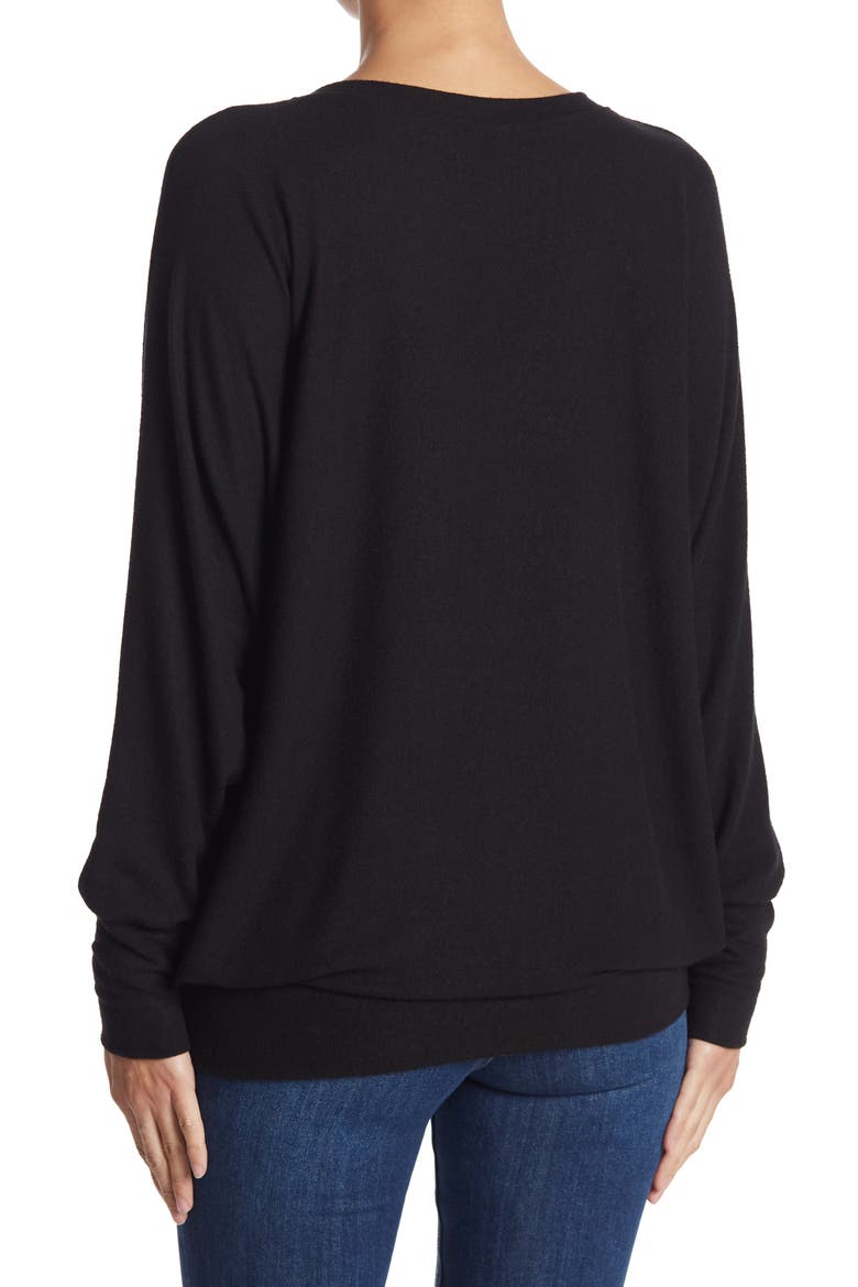 Dolman Sleeve Tunic Sweater, Alternate, color, BLACK DYE 2