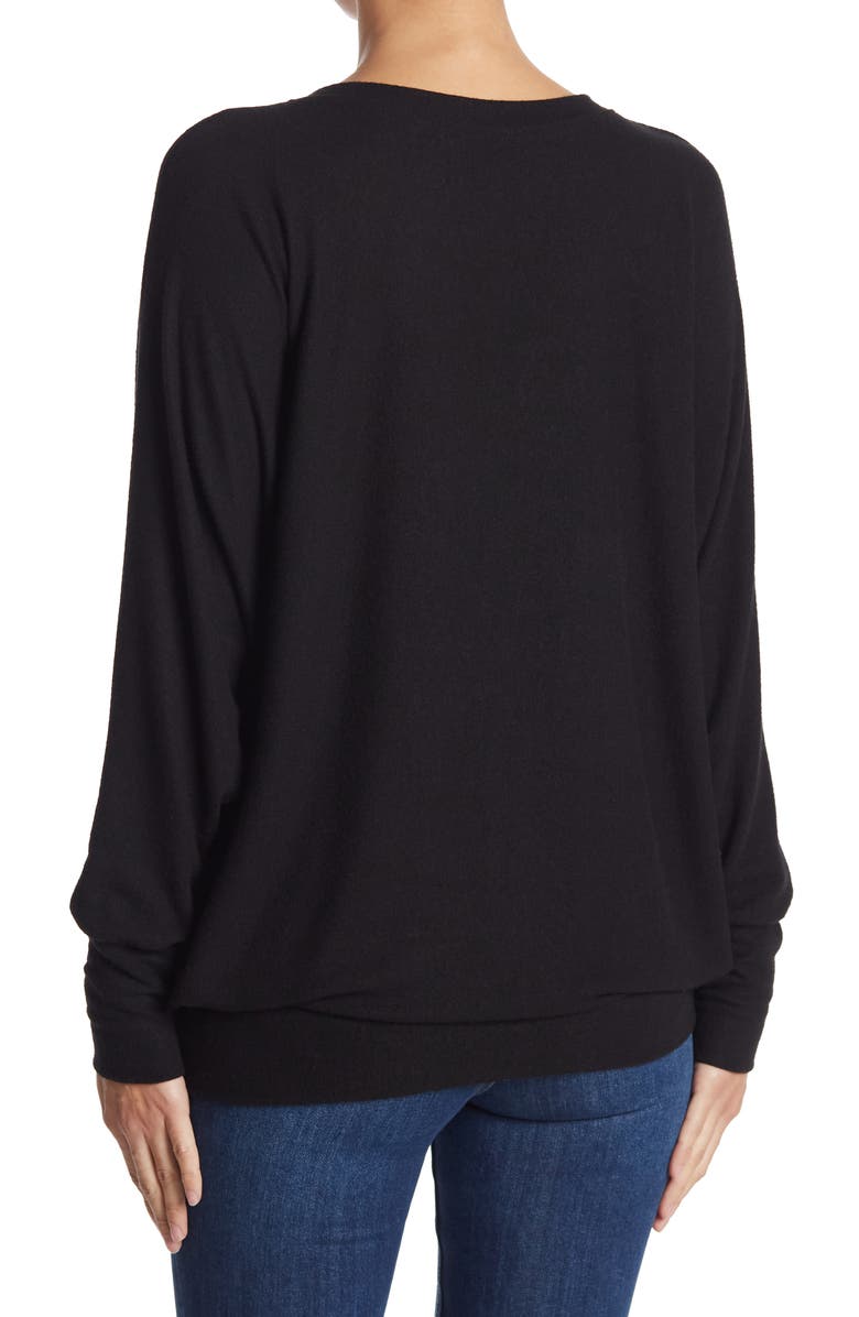 GO COUTURE Dolman Sleeve Tunic Sweater, Alternate, color, Black Dye 2