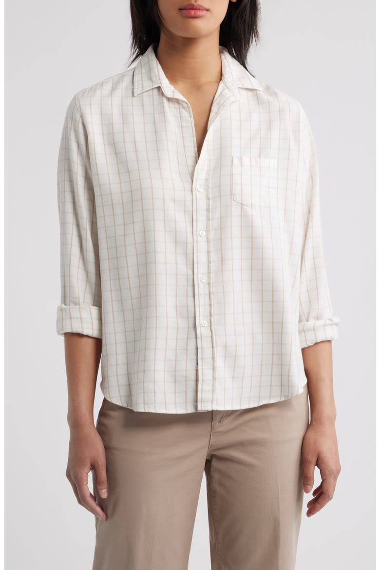 Eileen Relaxed Button-Up Shirt, Main, color, CREAM CAMEL CHECK