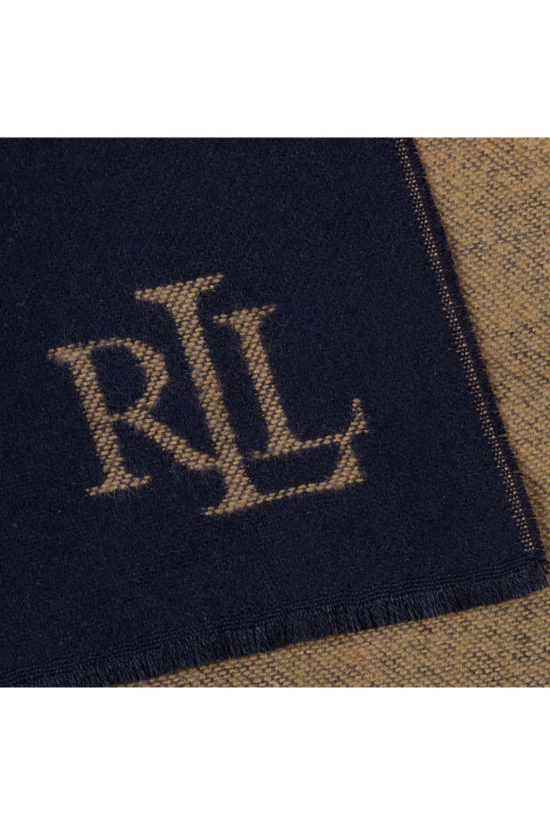 equestrian jacquard wrap, Alternate, color, navy/camel