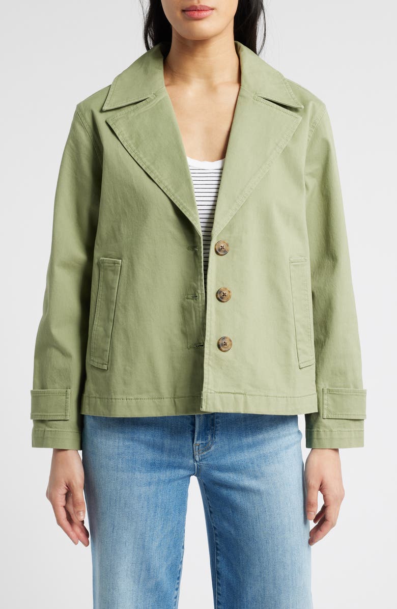 Caslon<sup>®</sup> Swing Trench Coat, Main, color, Olive Acorn