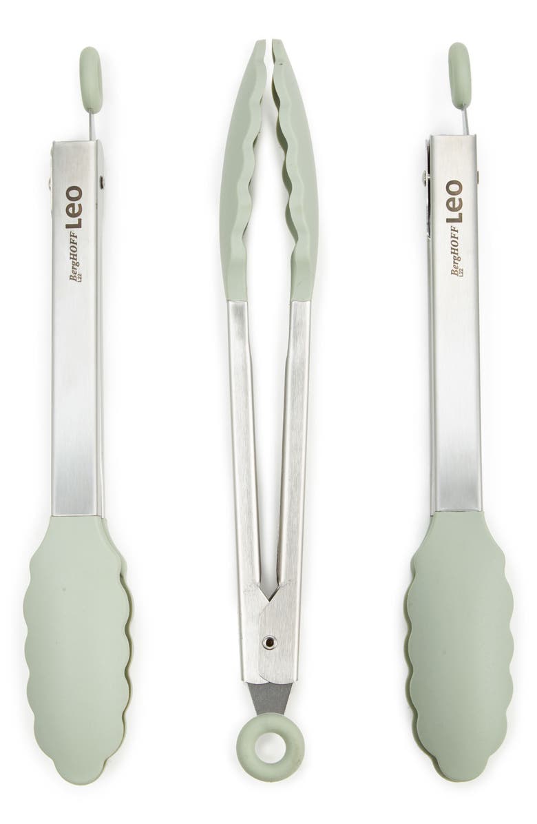 BergHOFF Set of 3 Silicone Serving Tongs, Main, color, Sage