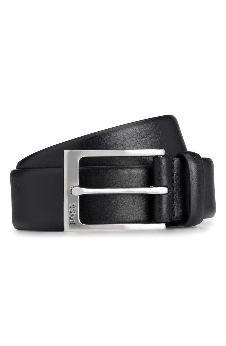 BOSS Evan Grained Leather Belt, Main, color, 