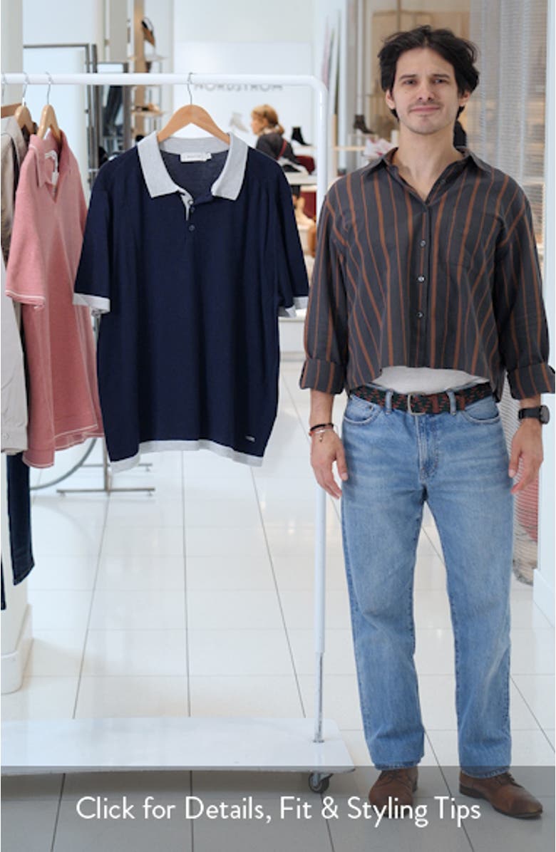 Short Sleeve Cotton & Modal Polo Sweater, sales video thumbnail