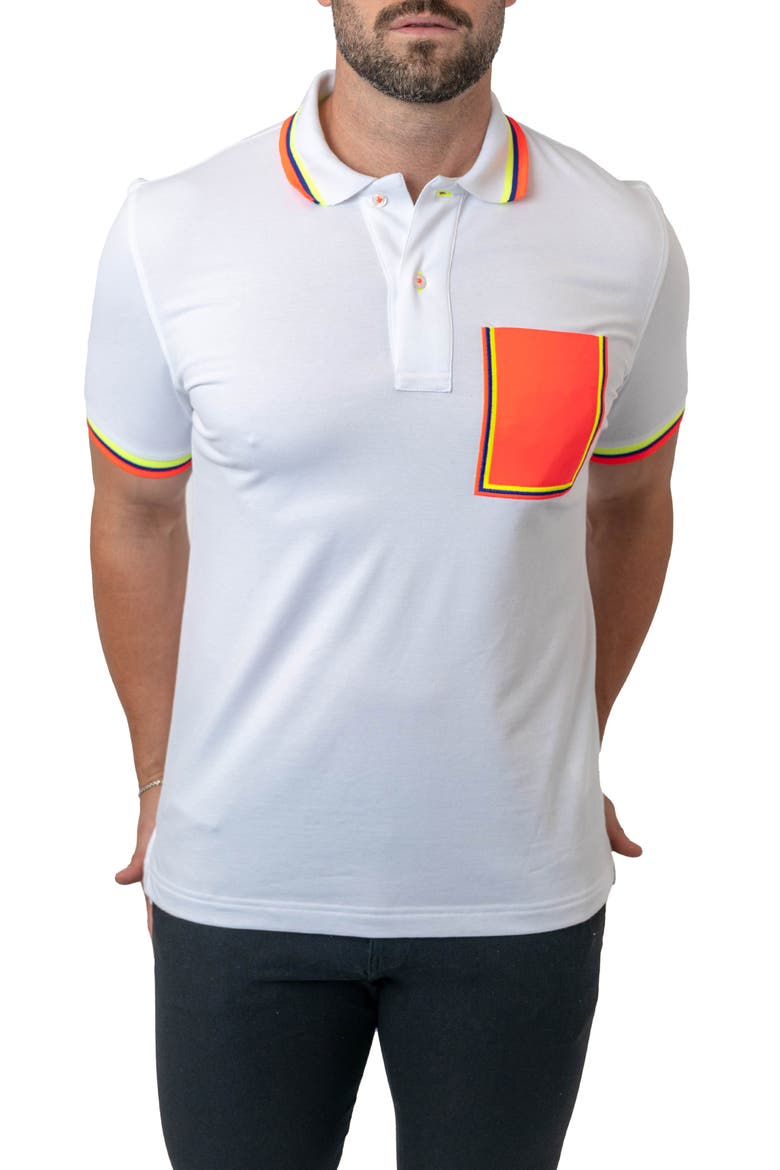 Mozart Milano Egyptian Cotton Polo, Alternate, color, WHITE