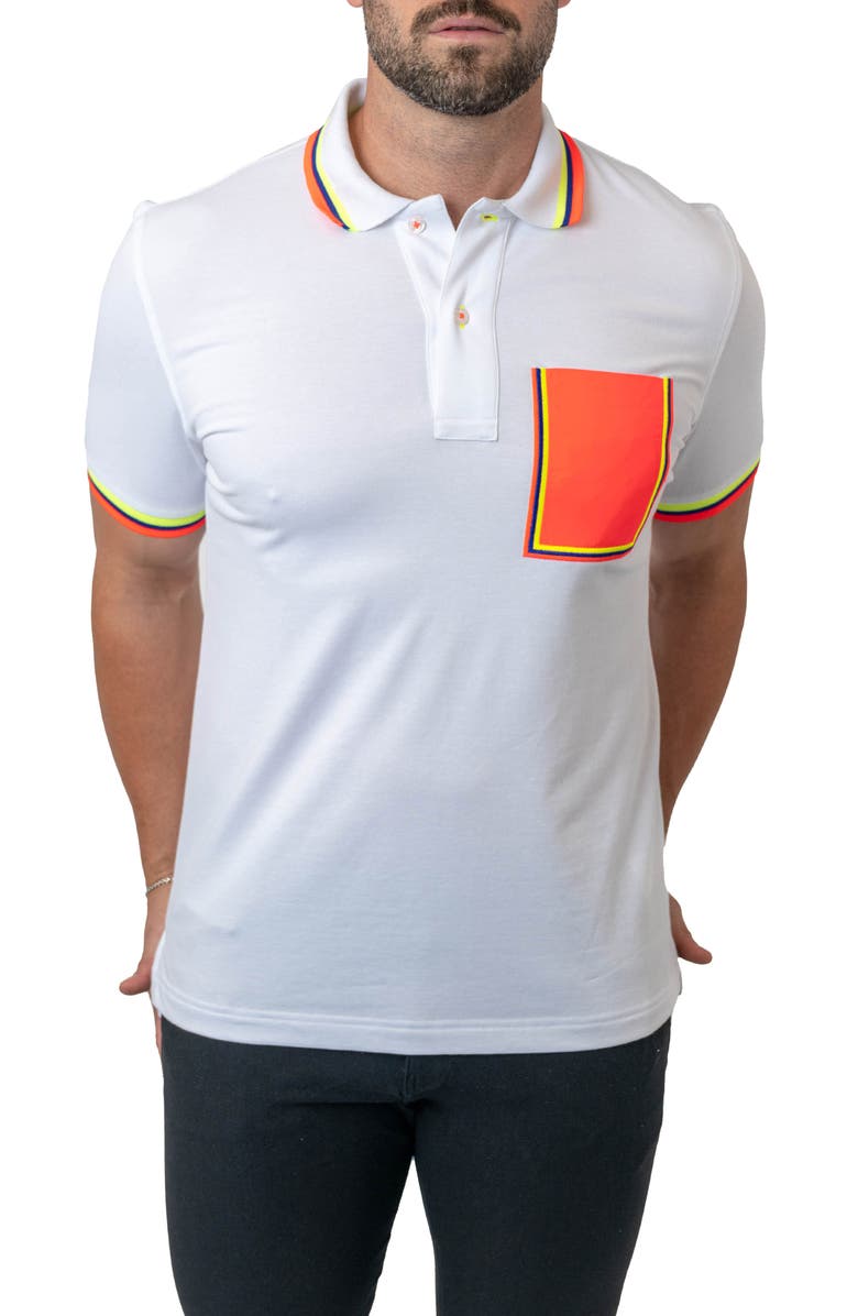 Maceoo Mozart Milano Egyptian Cotton Polo, Alternate, color, White