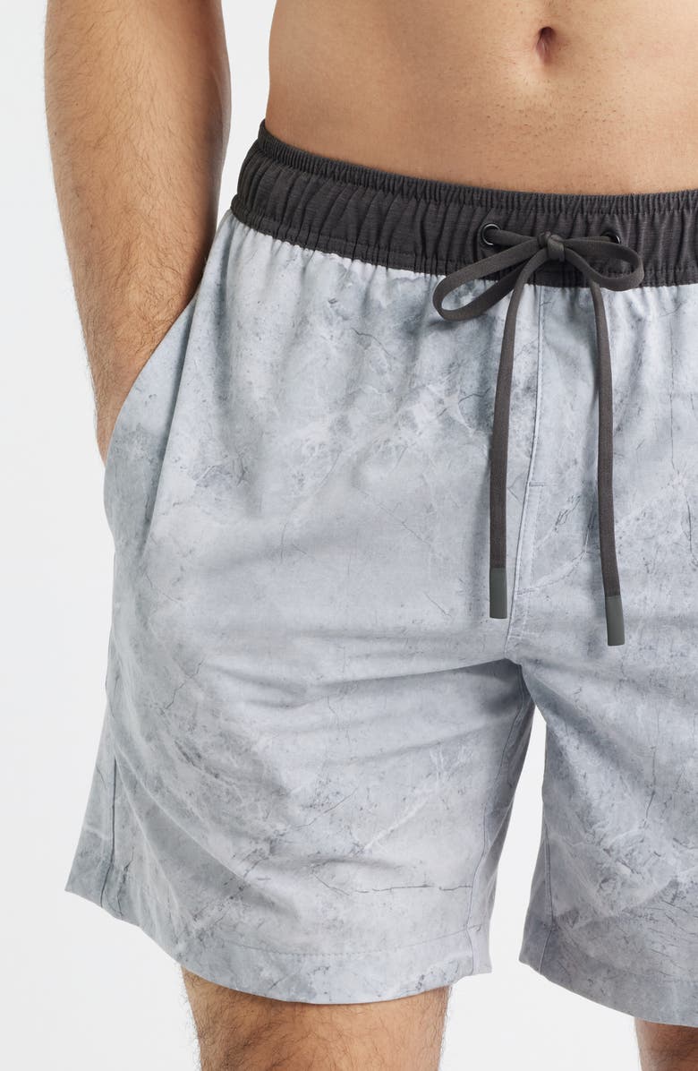 SANTO STUDIO Lido Swim Trunks, Alternate, color, Carrara Grey