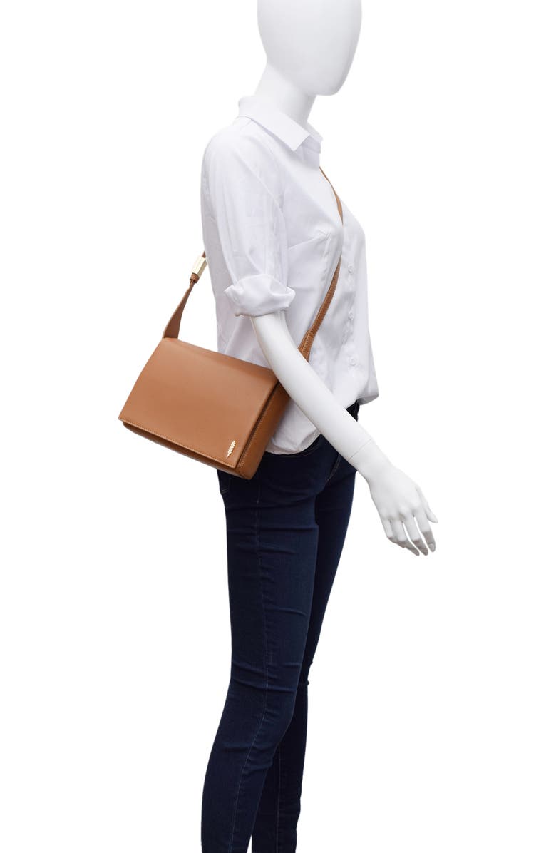 Thacker Jennie Flap Pebbled Leather Crossbody Bag, Alternate, color, Cognac