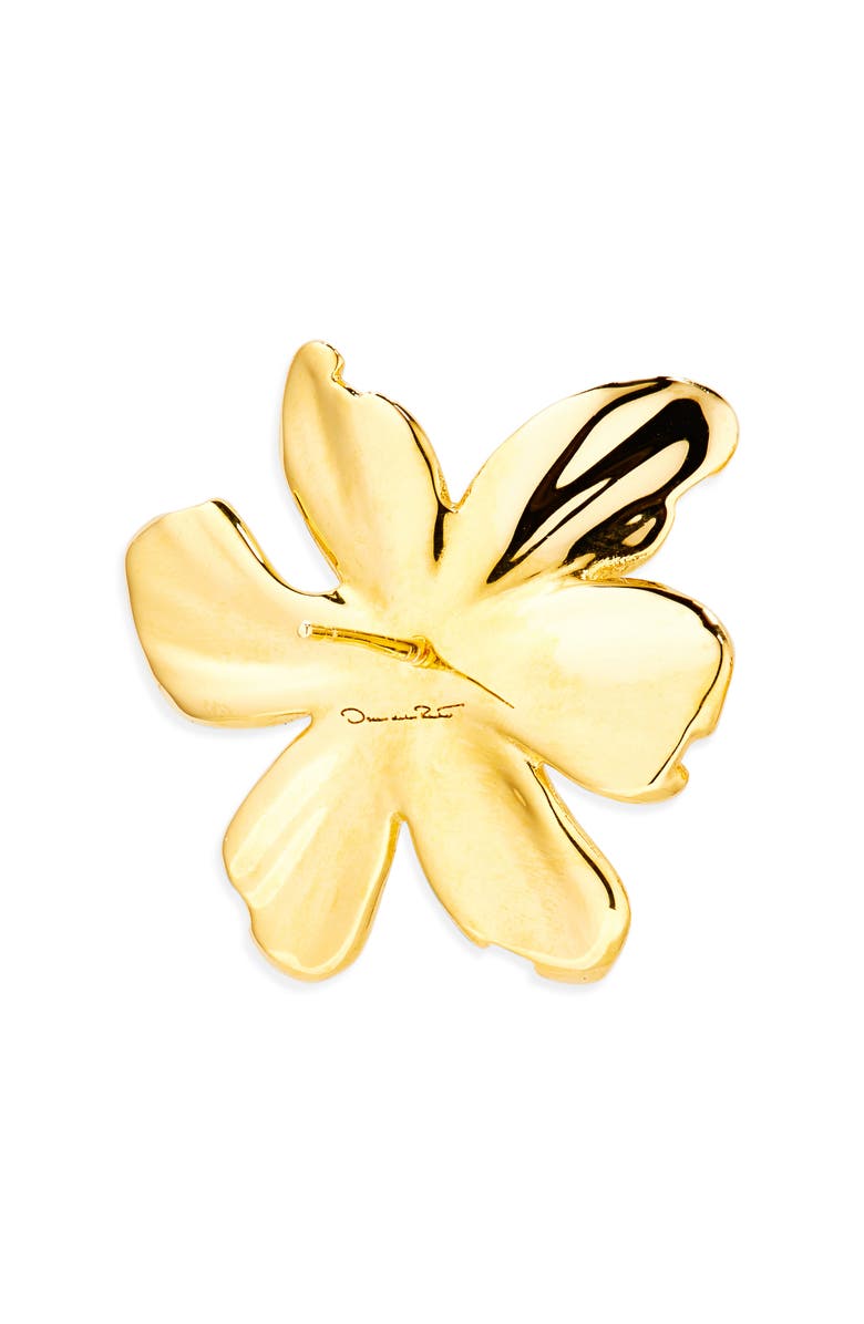 Oscar de la Renta O Enamel Flower Stud Earrings, Alternate, color, Navy