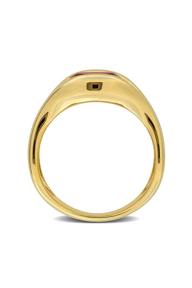 Garnet Solitaire Wavy Band Ring, Alternate, color, RED