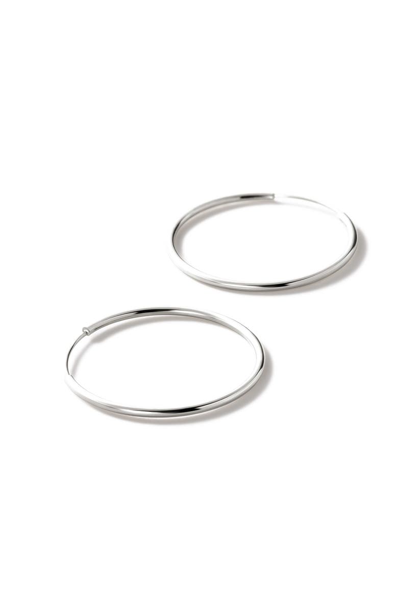 Ana Luisa White Gold Hoop Earrings - White Gold Slim Hoops Large, Alternate, color, White Gold