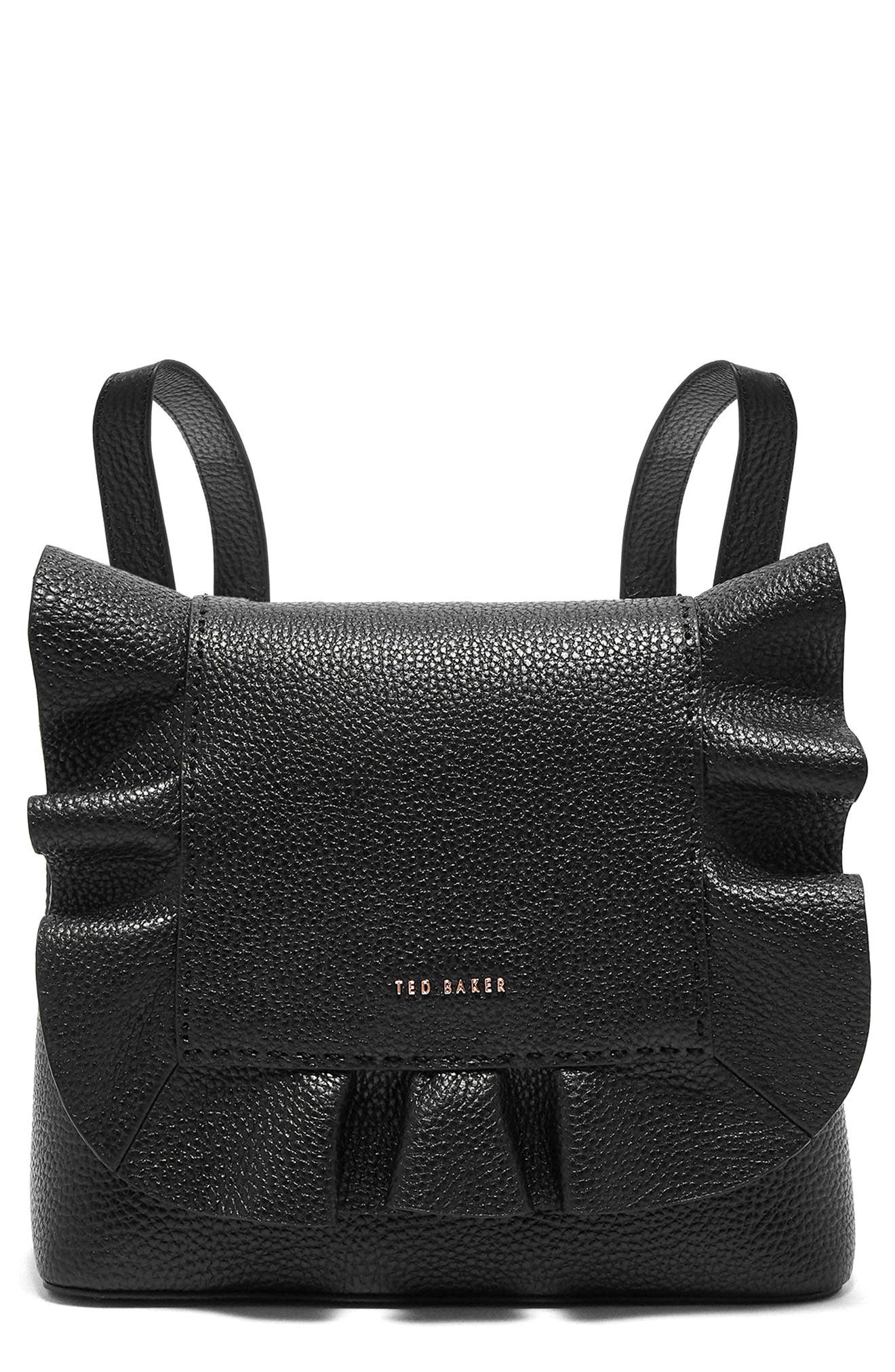 Ted Baker London Rammira Leather Convertible Backpack, Main, color, 