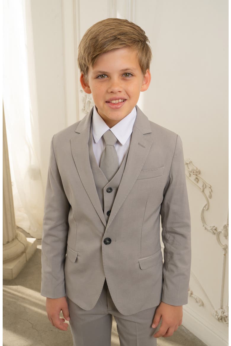 Kids' Ramses Five-Piece Suit, Alternate, color, DESERT FOX GREY