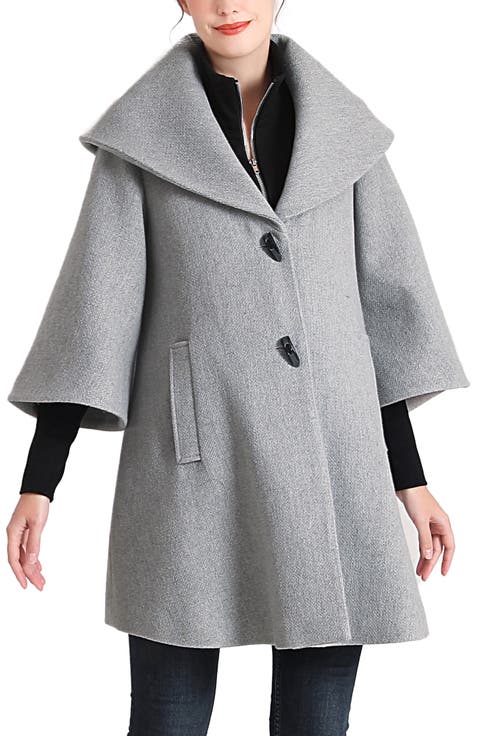 Aanya Maternity  A-Line Wool Coat with Removable Bib