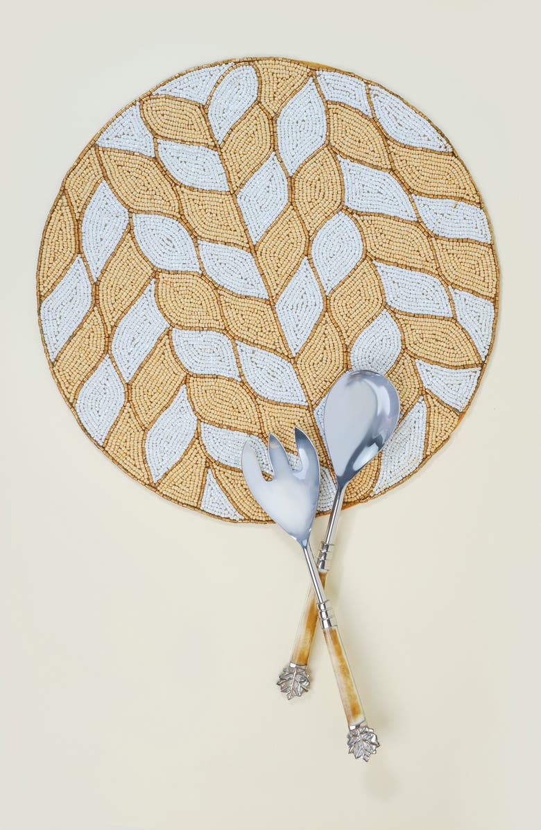 Tiramisu Beaded Placemat, Alternate, color, White/ Natural