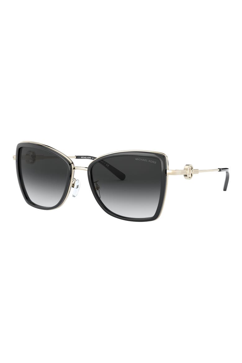 55mm Gradient Butterfly Sunglasses, Alternate, color, GOLD
