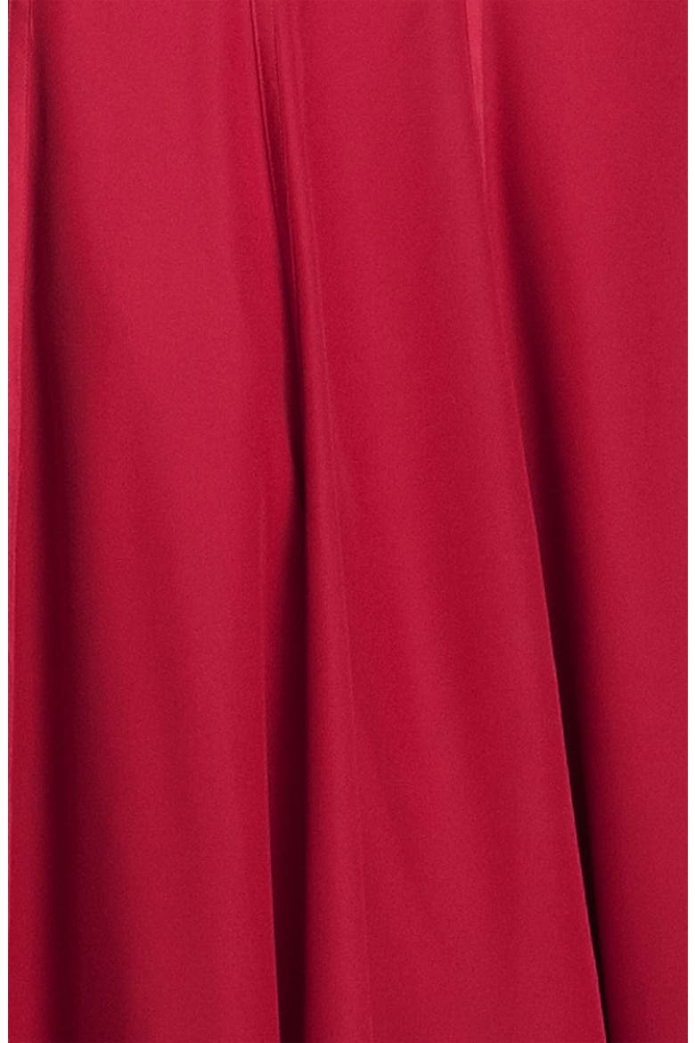 ML Monique Lhuillier Bridesmaids Satin Trim Surplice Gown (Nordstrom Exclusive), Alternate, color, SCARLET