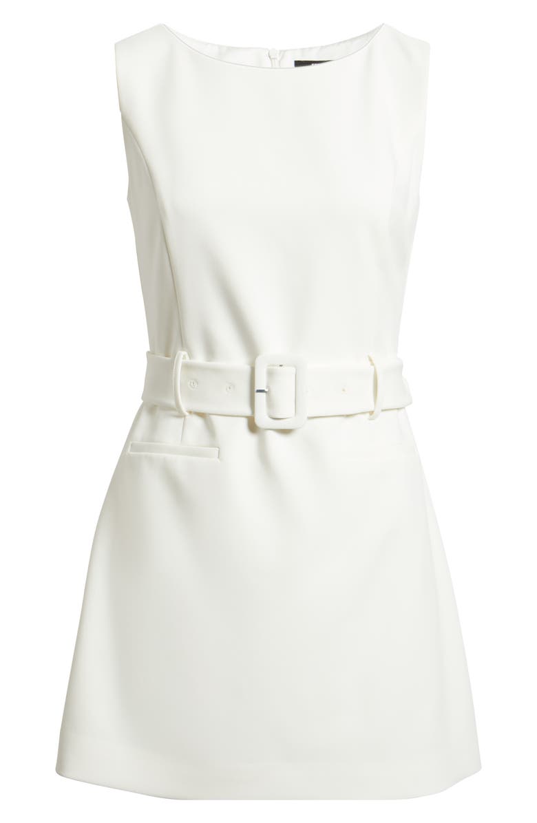 French Connection Pleated Sleeveless Sateen Midi Dress, Alternate, color, Summer White