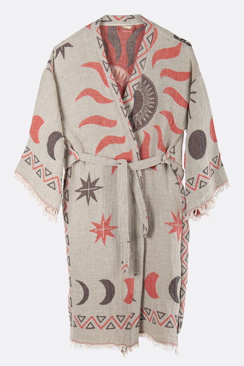 Evora Handmade Cotton Boho Robe Cover-Up, Main, color, Light Grey