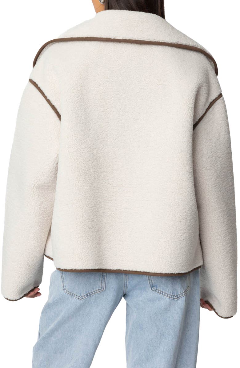EDIKTED Frost Oversize Faux Shearling Jacket, Alternate, color, Beige