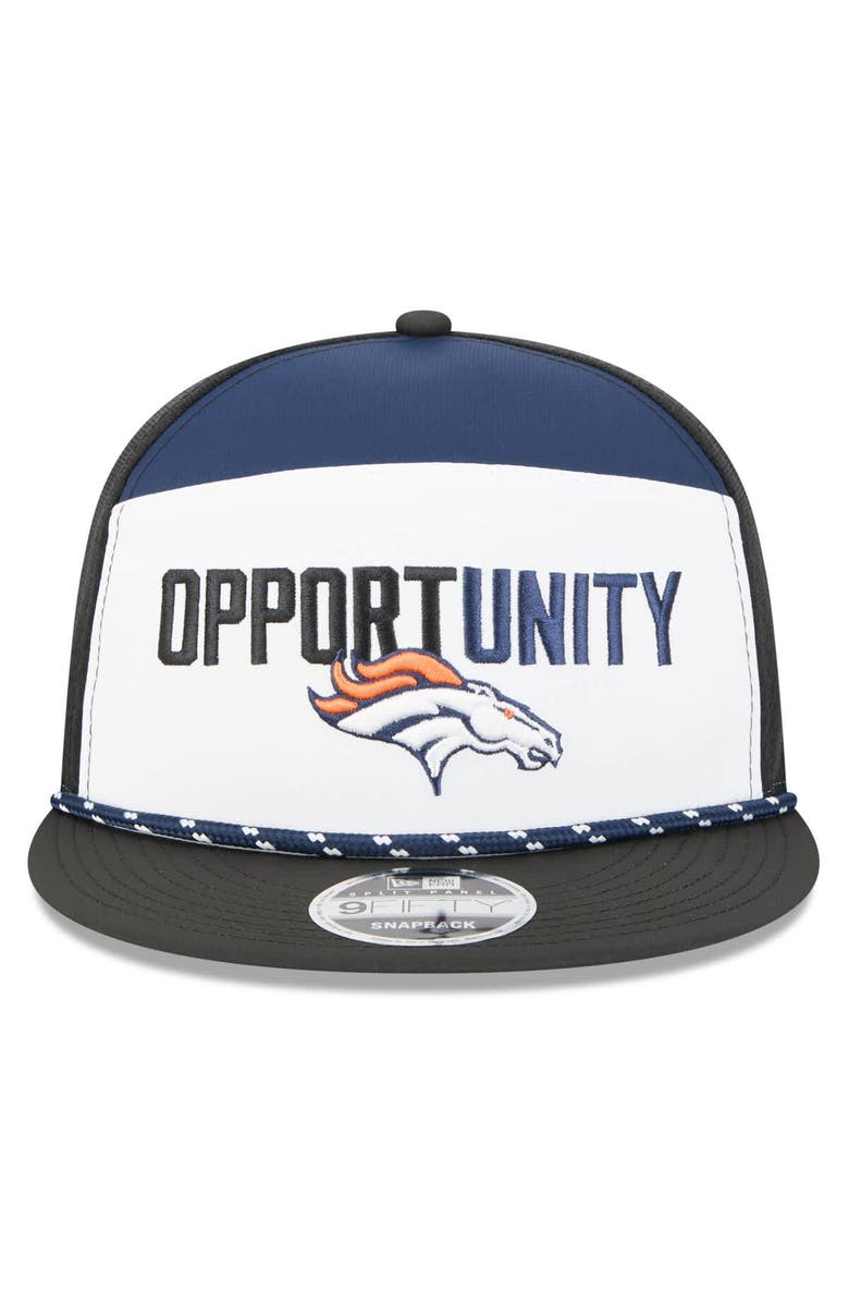 New Era Men's New Era White/Black Denver Broncos 2025 Inspire Change Split Panel 9FIFTY Snapback Hat, Alternate, color, White