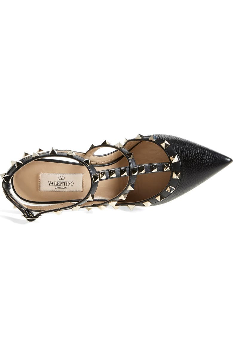 Valentino Garavani Rockstud T-Strap Pointy Toe Pump, Alternate, color,