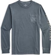 vineyard vines Kids' Vintage Whale Long Sleeve Pocket Graphic T-Shirt