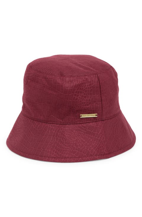 Croc Embossed Vegan Suede Cloché Hat