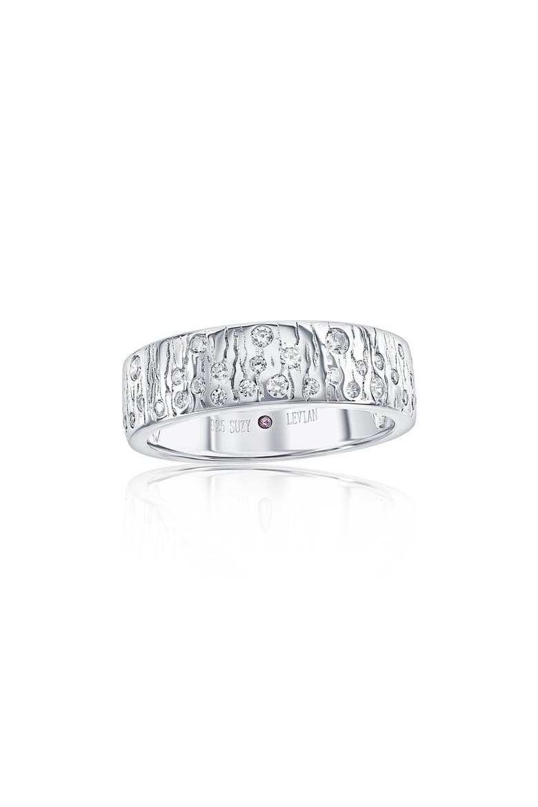 Scattered Cubic Zirconia Cigar Band Ring, Main, color, CONFETTI