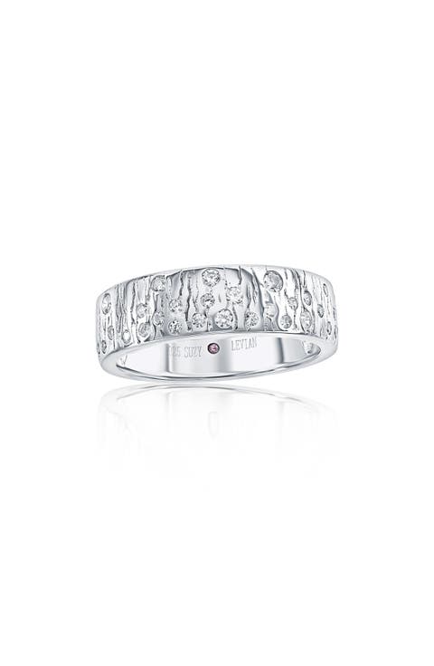 Scattered Cubic Zirconia Cigar Band Ring
