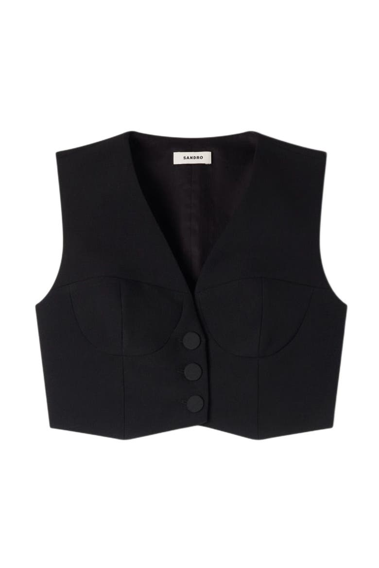 Cropped vest, Alternate, color, Black