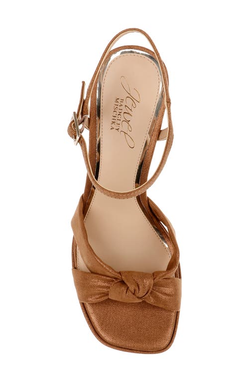 Jewel Badgley Mischka Valencia Ankle Strap Platform Sandal In Bronze