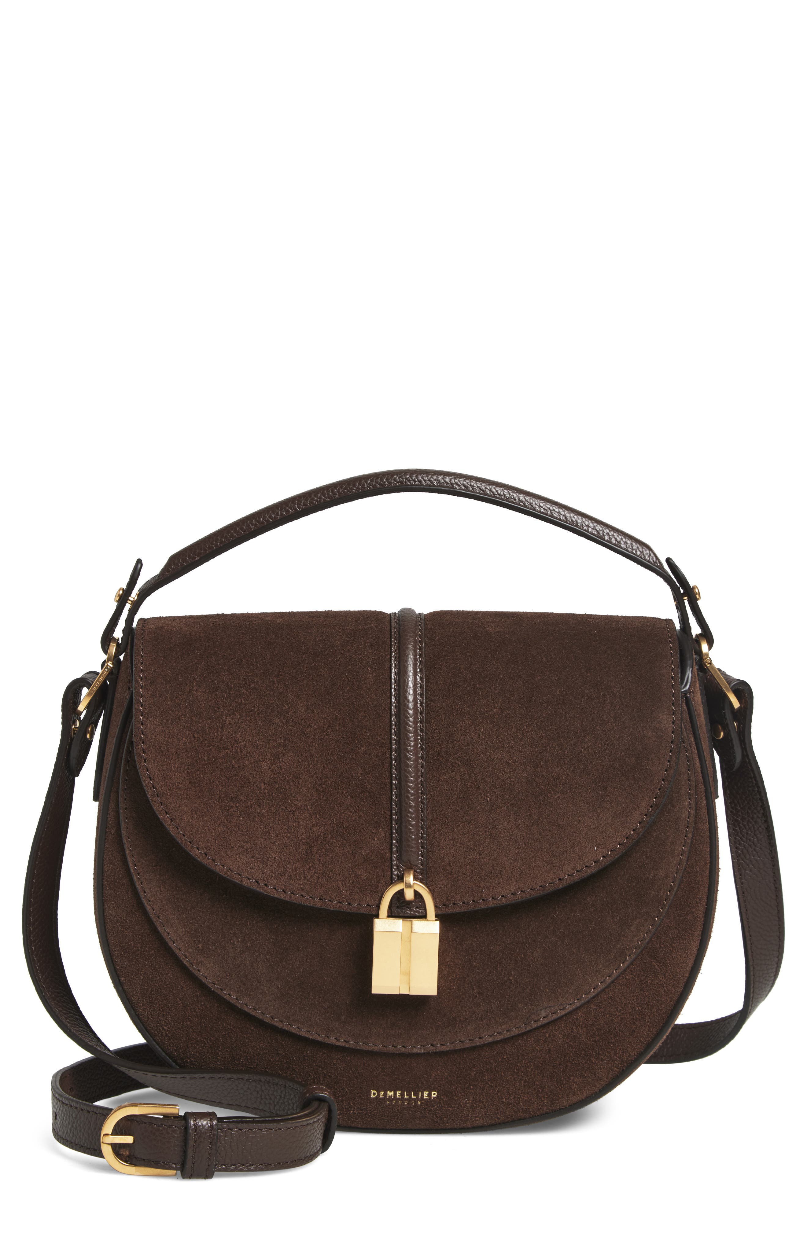DeMellier Siena Leather Saddle Crossbody Bag, Main, color, Mocha/ Mocha
