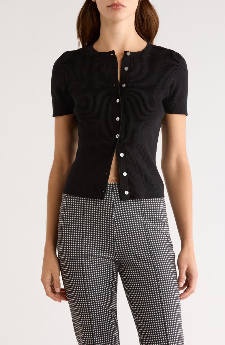 Rails Bonnie Button Front Knit Top, Main, color, Black