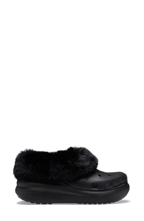 Crocs Classic Furever Crush Faux Shearling Lined Clog In Black