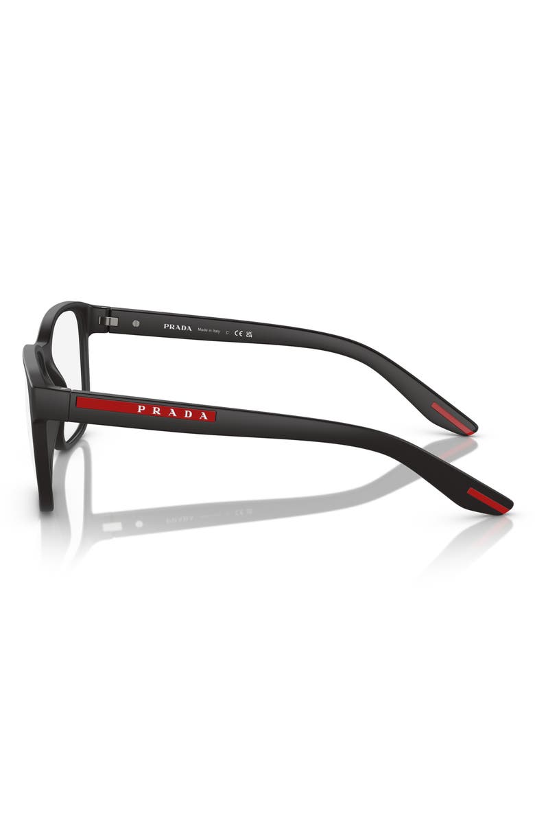 Prada Linea Rossa 57mm Pillow Optical Glasses, Alternate, color, Clear/Black