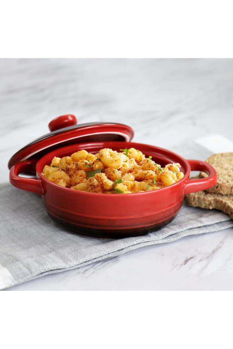 Appleton 6 Piece 10 Ounce Stoneware Mini Casserole Set, Alternate, color, Red
