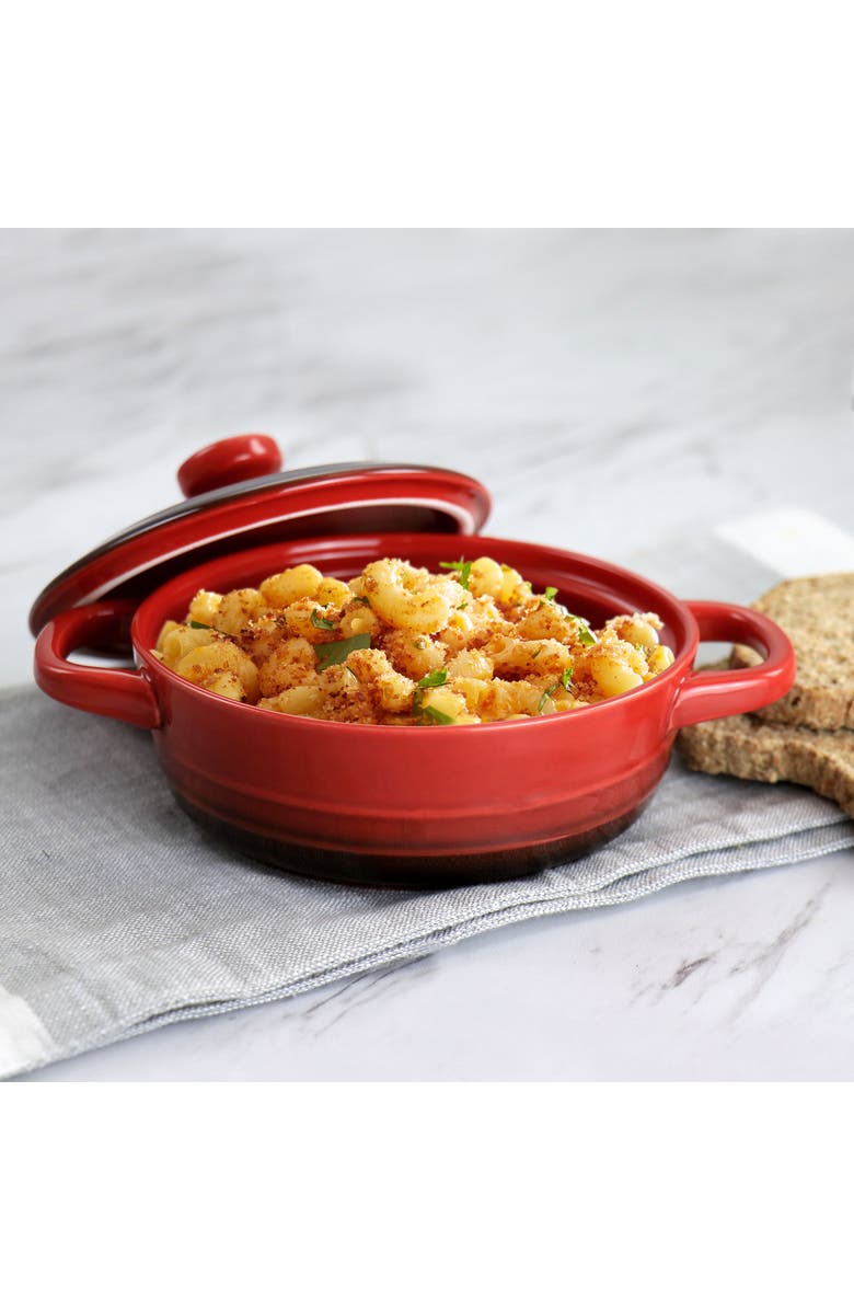 Crockpot Appleton 6 Piece 10 Ounce Stoneware Mini Casserole Set with Lid, Alternate, color, Red