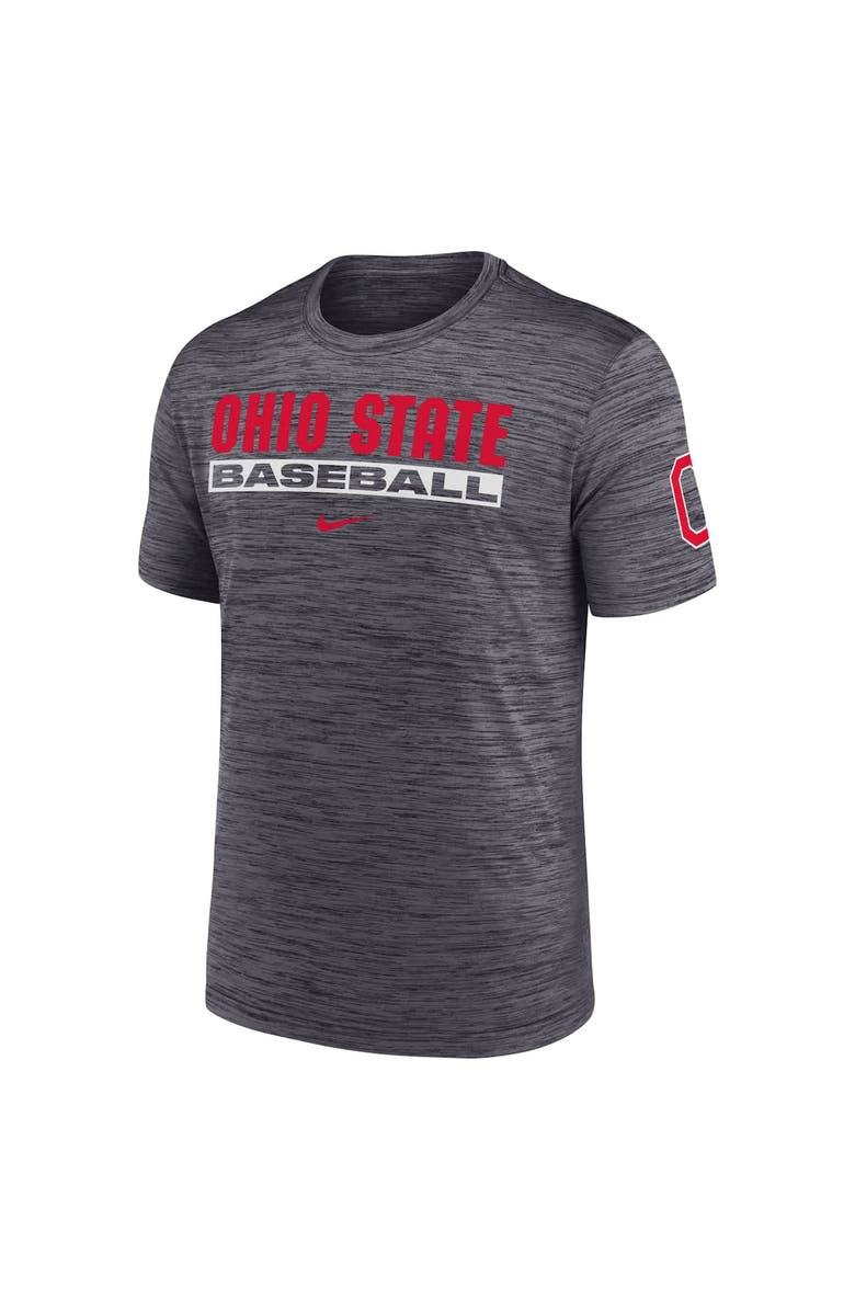 Nike Men's Nike Black Ohio State Buckeyes Velocity Baseball Wordmark Stack Dri-FIT T-Shirt, Alternate, color, Black