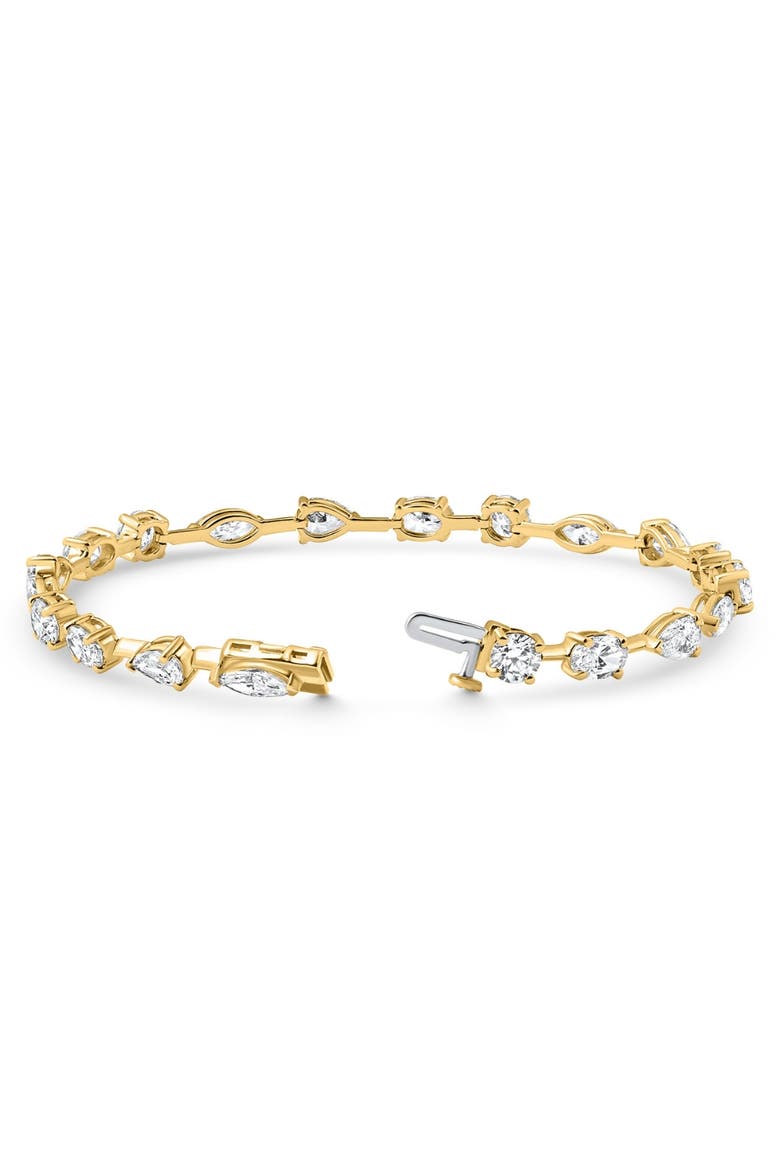 8Ct Mixed Cut Diamond Tennis Bracelet 7" 14k Gold Lab Grown, Alternate, color, 14k Yellow Gold