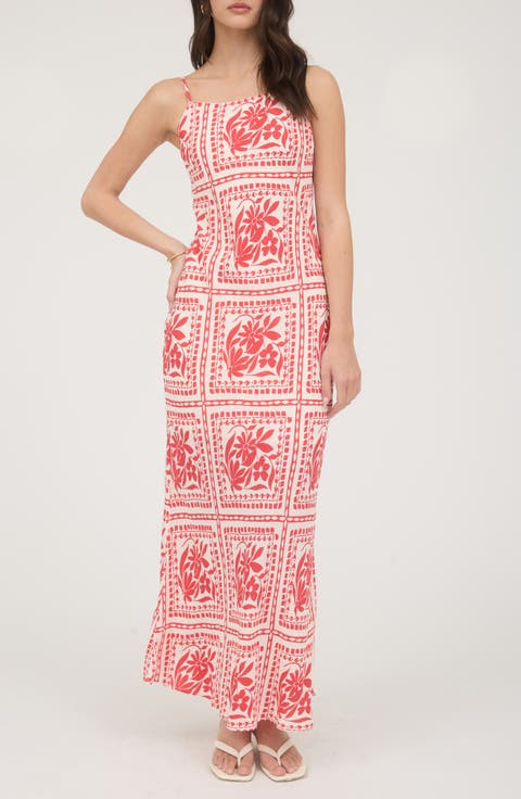 Patterned Midi Slipdress