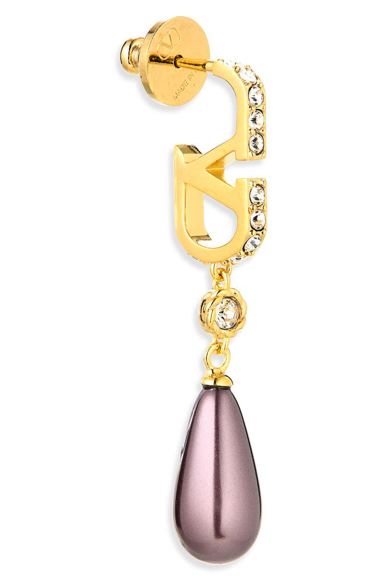 VLOGO Drop Earrings, Alternate, color, GOLD