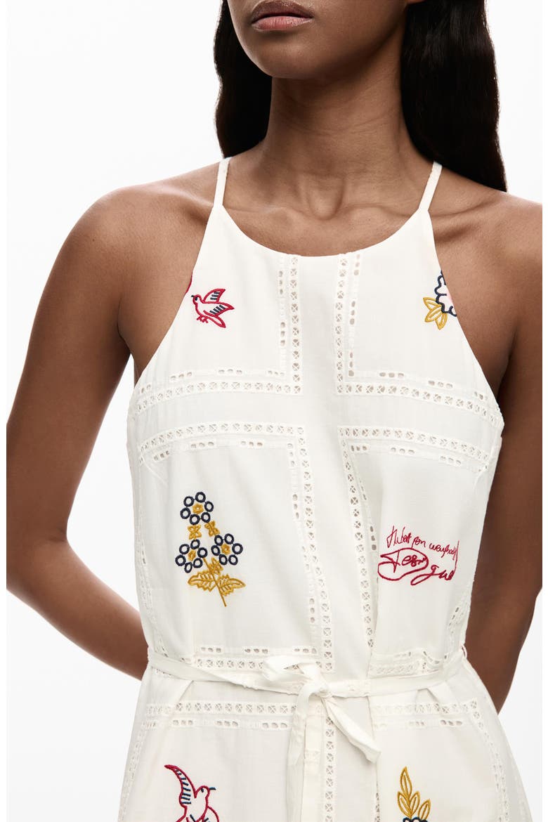 Open Stitch Sleeveless Midi Dress, Alternate, color, WHITE