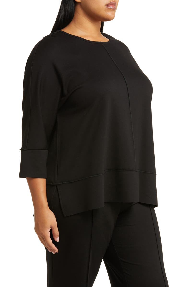 Jones New York Serenity Three Quarter Sleeve Knit Top, Alternate, color, Jones Black