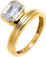 BY ADINA EDEN Lab Grown Diamond Emerald Elevated Pave Band Ring 14K